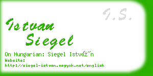 istvan siegel business card